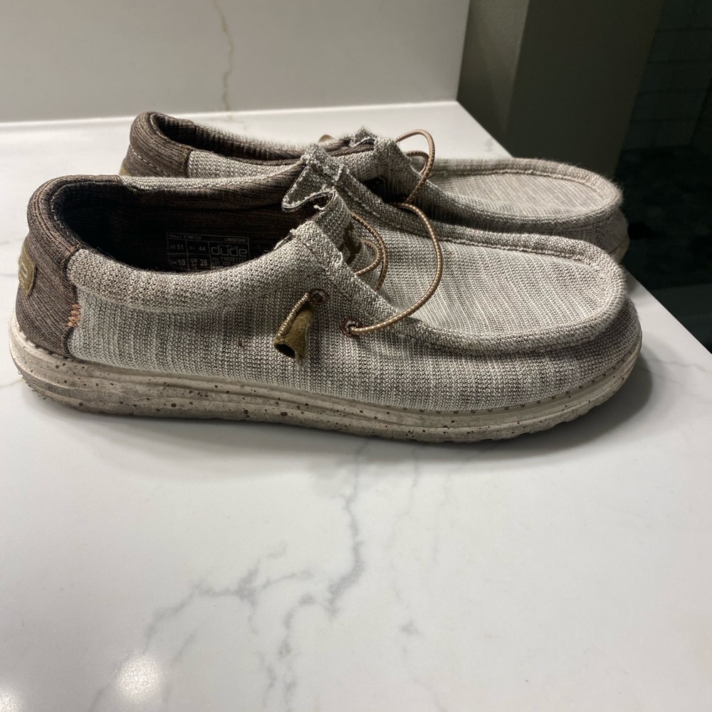 Taupe men’s Hey Dude shoes